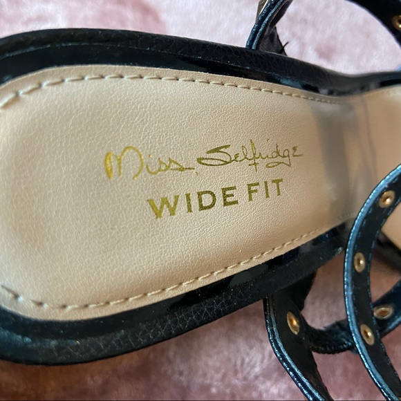 Miss Selfridge Black Studded Chunky Gladiator Sandals 8.5 - Picture 3 of 7